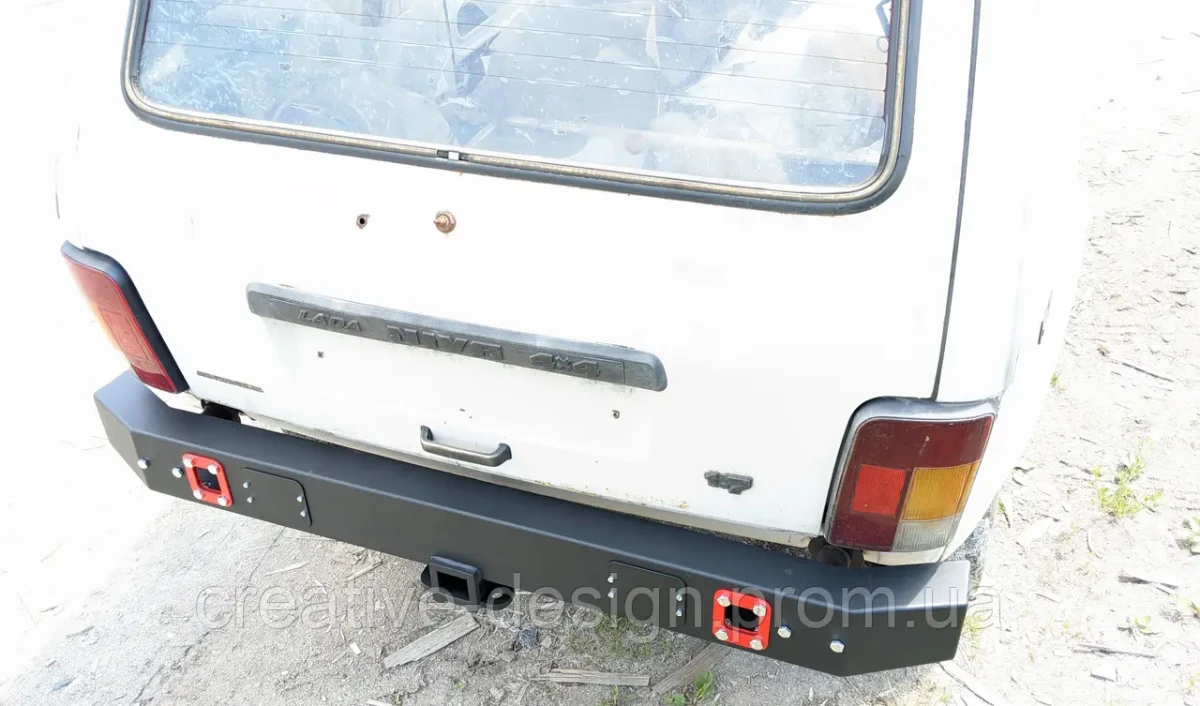 Купити Бампер полегшений задній силовий CreativeGarage для Нива CampFire 2.5 під фаркоп