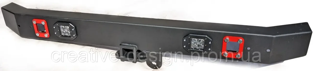 Купити Бампер полегшений задній силовий CreativeGarage з ліхтарями для Нива CampFire 2.6 під фаркоп