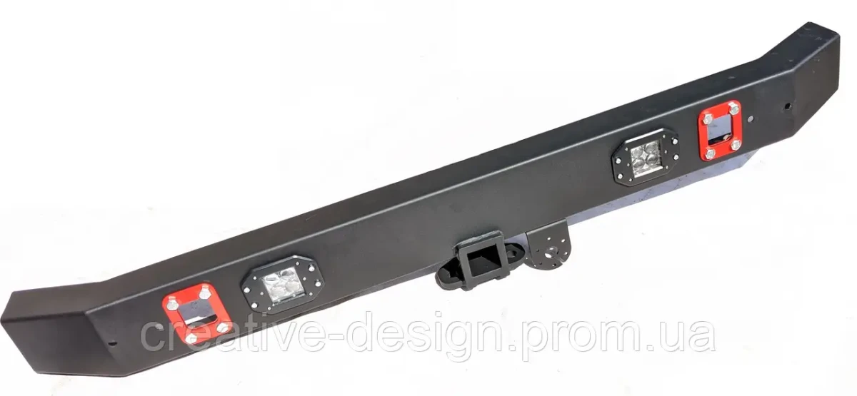 Купити Бампер полегшений задній силовий CreativeGarage з ліхтарями для Нива CampFire 2.6 під фаркоп