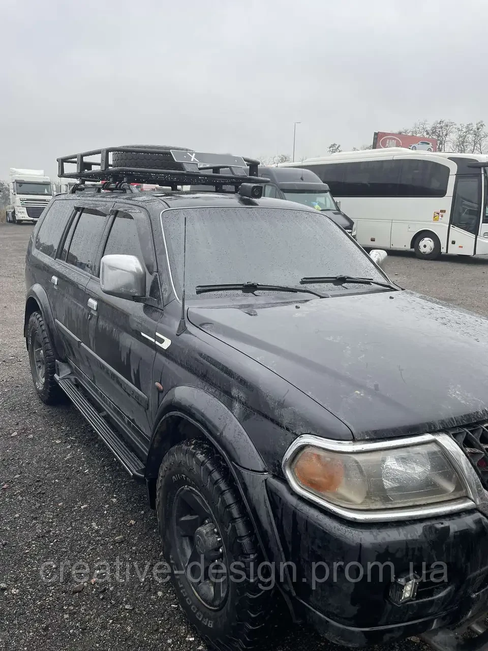 Buy The luggard expeditional reinforced Creativegarage Beta with mounting on staff rails Mitsubishi Pajero Sport I 1800x1140x160 mm