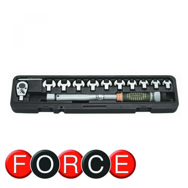 Купити 3/8" Ключ динамометрический со сменными насадками рожкового типа 11 пр. (20-110 Hм) (FORCE 64711)