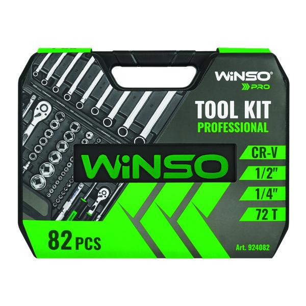Купить Профессиональный набор инструментов в кейсе Winso Pro 1/2", 1/4" 72 T, CR-V, 82 ед.