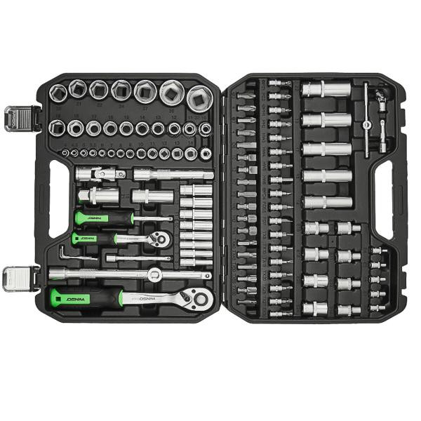 Купить Профессиональный набор инструментов в кейсе Winso Pro 1/2", 1/4" 72T, CR-V, 110ед.