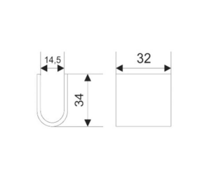Купить Зустрічник вертикального замка борта 32х34х14,5 мм Польща (1703310008)