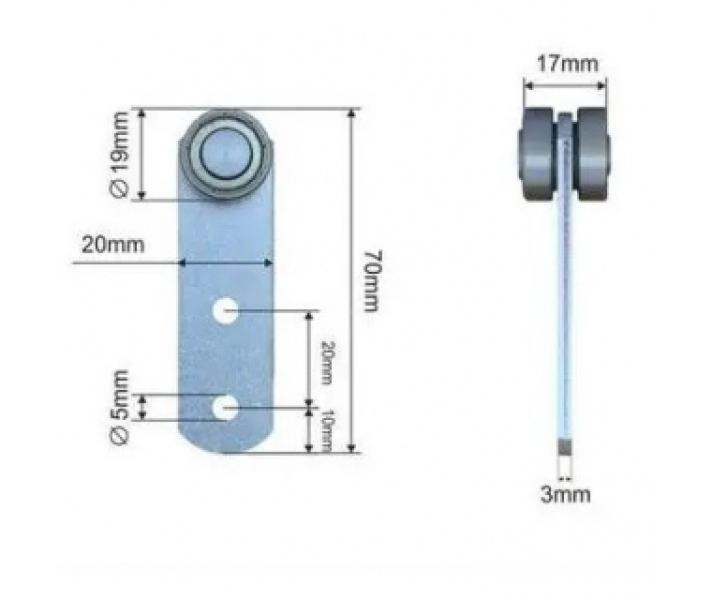 Купить Ролик бокової штори Ø19x17x70 Цинк Польща (1804319270)