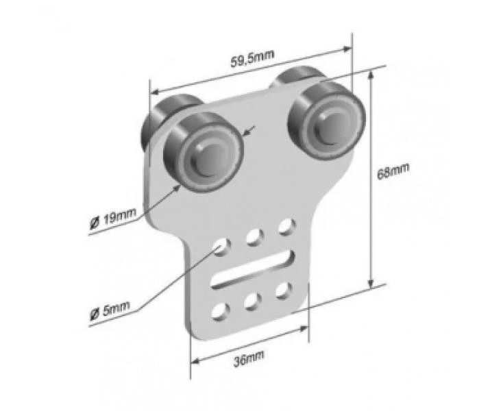 Купити Ролик бокової штори Ø19x68x60 Цинк Польща (1804319271)
