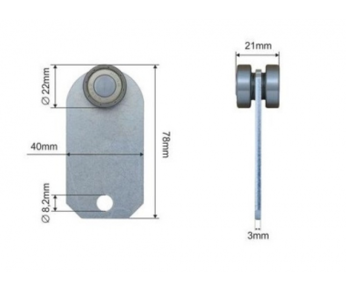 Купить Ролик бокової штори Ø22x21x78 KRONE Цинк Польща (1804322271)