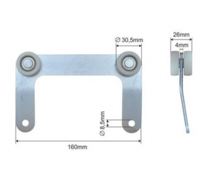 Купить Ролик бокової штори Ø30,5x26x160 SCHMITZ Цинк Польща (1804324289)