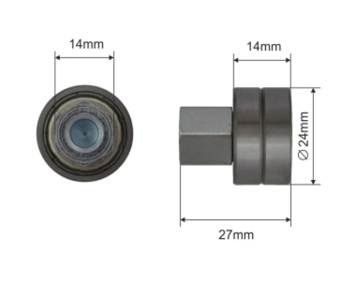 Купити Ролик зсувного даху Ø24x14x27 Цинк Sesam Польща (1804324271)