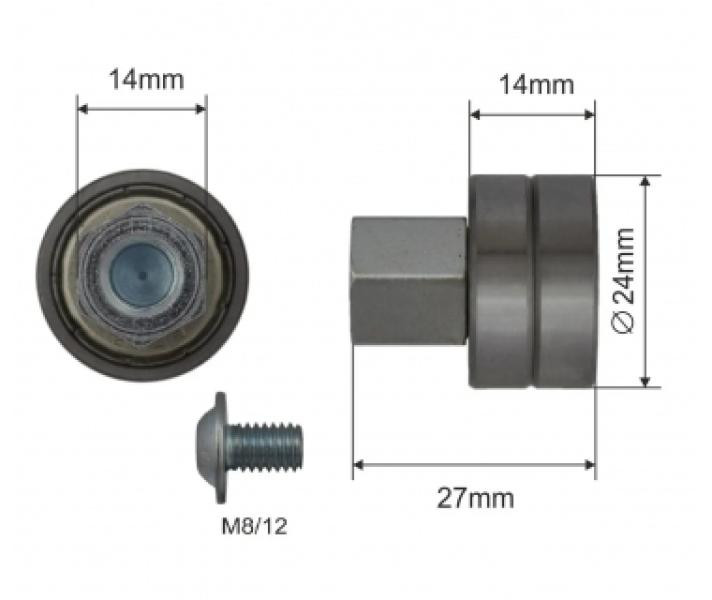 Купити Ролик зсувного даху Ø24x14x27 Цинк Sesam Польща (1804324271)