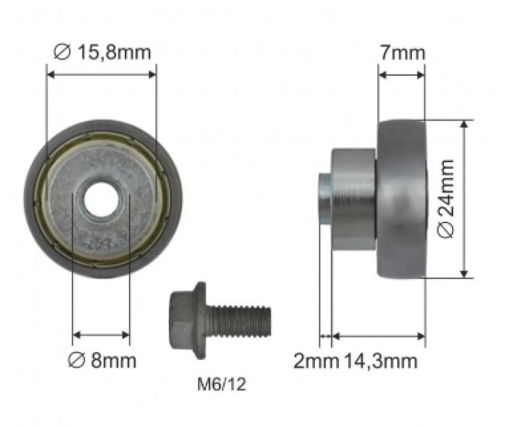 Купити Ролик зсувного даху Ø24x7x14,3 Цинк Edscha Польща (1804324280)