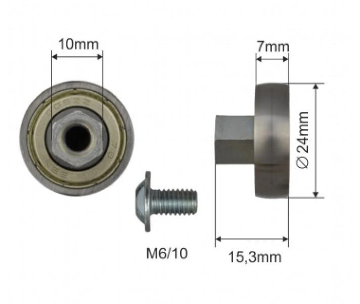 Buy The roller of the landslide roof Ø24x7x15,3 zinc Poland (1804324273)