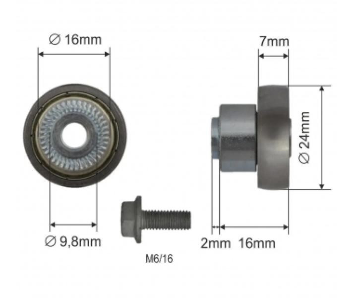 Купити Ролик зсувного даху Ø24x7x16 Цинк Edscha Польща (1804324281)