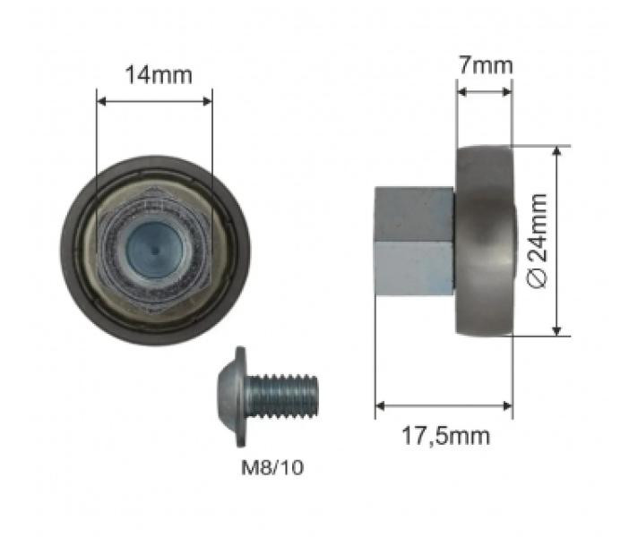 Купить Ролик зсувного даху Ø24x7x17,5 Цинк Польща (1805326043)