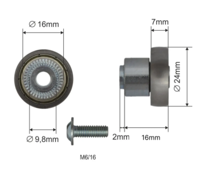 Купити Ролик зсувного даху Ø24x7x18 Цинк Польща (1804324306)