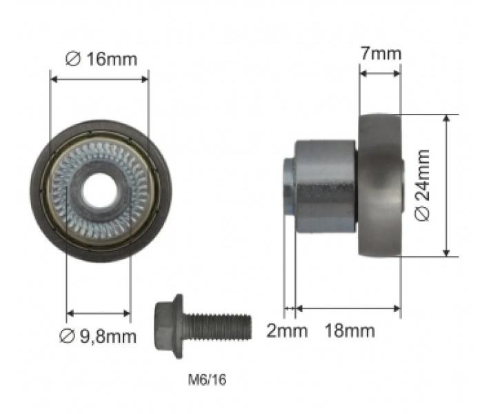 Купити Ролик зсувного даху Ø24x7x18 Цинк Польща (1804324306)