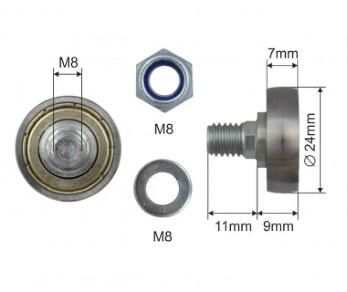 Купить Ролик зсувного даху Ø24x7x20 Kogel Цинк Edscha Польща (1804324274)