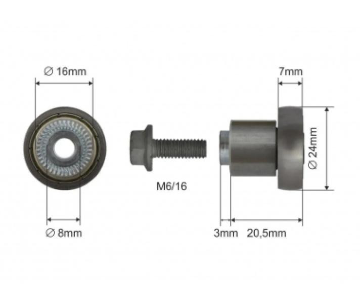 Купить Ролик зсувного даху Ø24x7x20,5 Цинк Польща (1804324285)