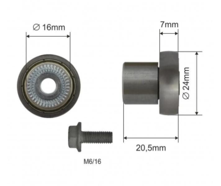 Купить Ролик зсувного даху Ø24x7x20,5 Цинк Польща (1804324293)