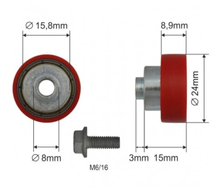 Купити Ролик зсувного даху Ø24x8,9x15 Цинк Польща (1804324282)