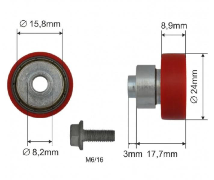 Buy The roller of the landslide roof Ø24x8,9x17,7 zinc Poland (1805326042)