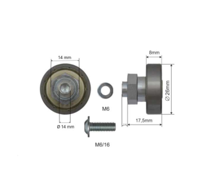 Купити Ролик зсувного даху Ø26x8x17,5 Цинк Польща (1805326041)