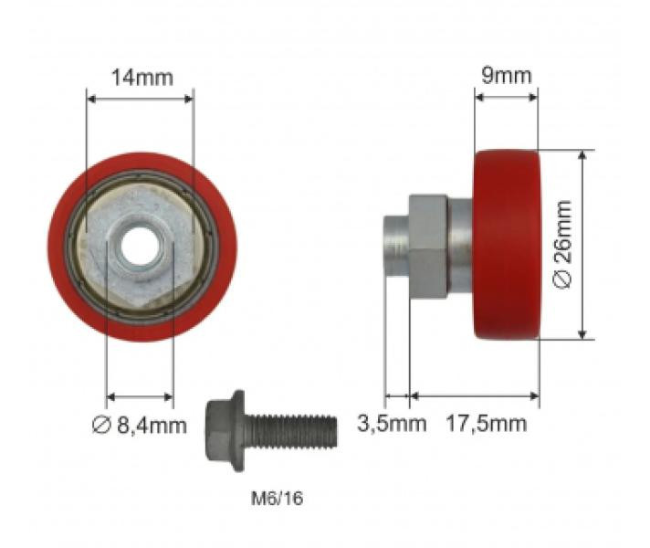 Buy Roller of the landslide roof Ø26x9x17,5 zinc Poland (1804326047)