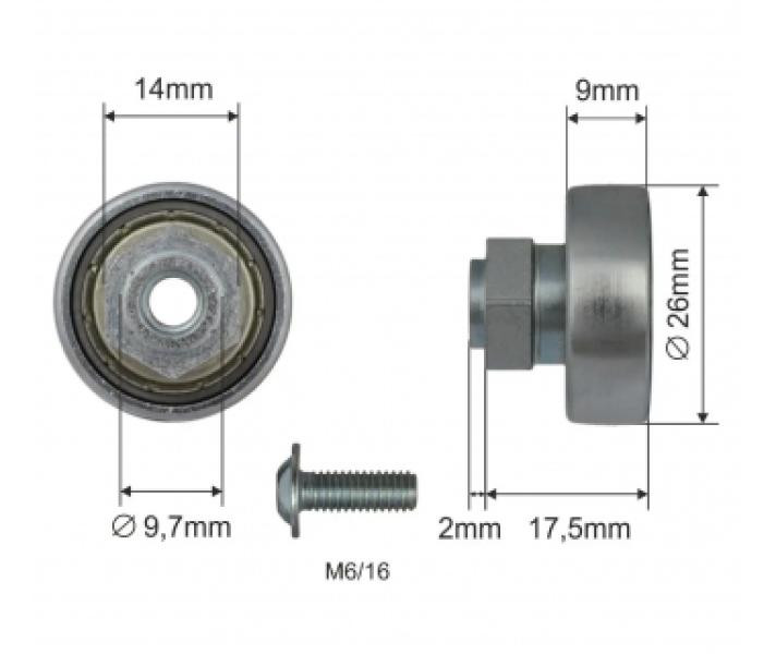 Купити Ролик зсувного даху Ø26x9x17,5 Цинк Versus Original Польща (1804326041)