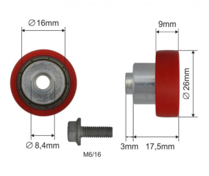 Купити Ролик зсувного даху Ø26x9x17,5 Kogel Цинк Польща (1805326040)