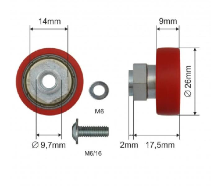 Купить Ролик зсувного даху Ø26x9x17,5 Schmitz Цинк Польща (1804324284)