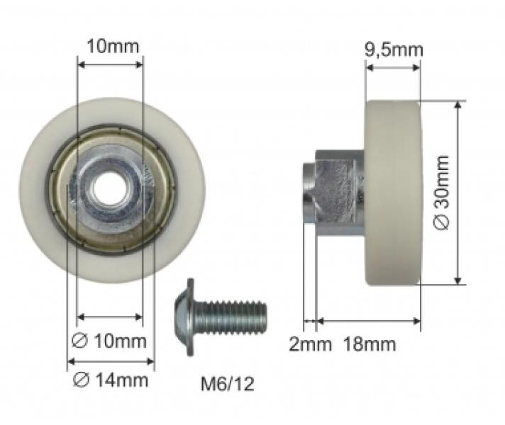Купить Ролик зсувного даху Ø30x9,5x18 Schmitz Цинк Польща (1804324312)