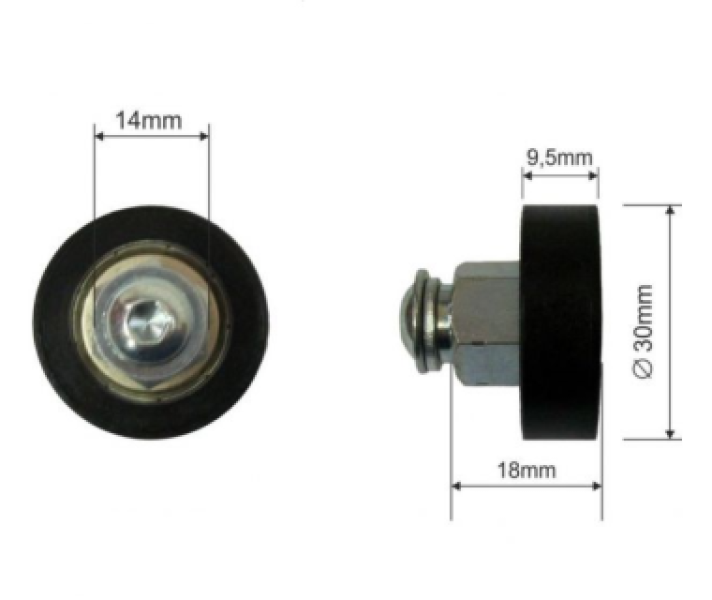 Купити Ролик зсувного даху Ø30x9,5x18 Schmitz Цинк Польща (1804306096)