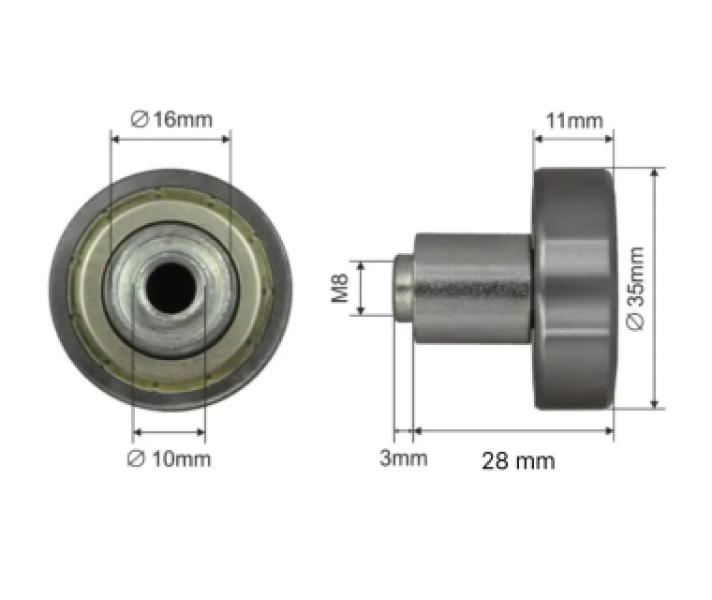 Купити Ролик зсувного даху Ø35*11*26  Alta Цинк Польща (1804324315)