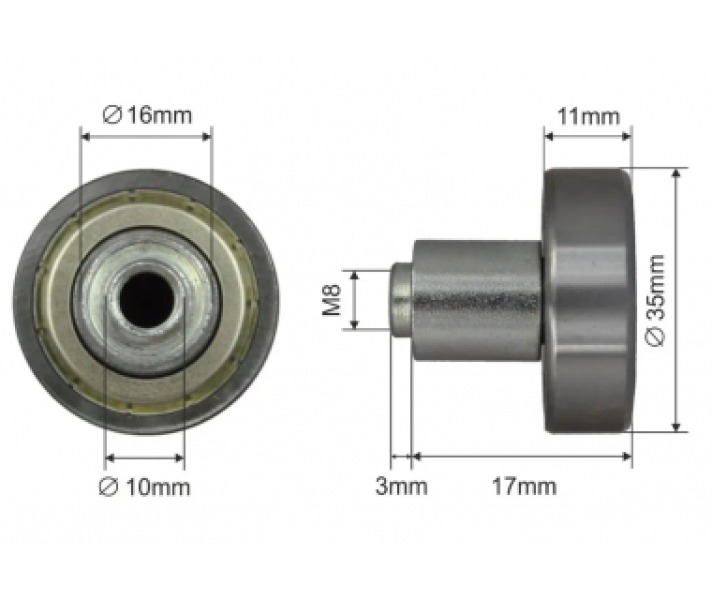 Buy Roller of the landslide roof Ø35*11*26 Alta Zinc Poland (1804324315)