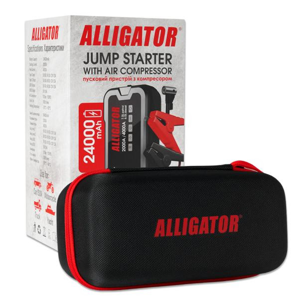 Купить Пусковое устройство Alligator Jump Starter 2000A/4000A 24000mAh с компрессором 10Bar