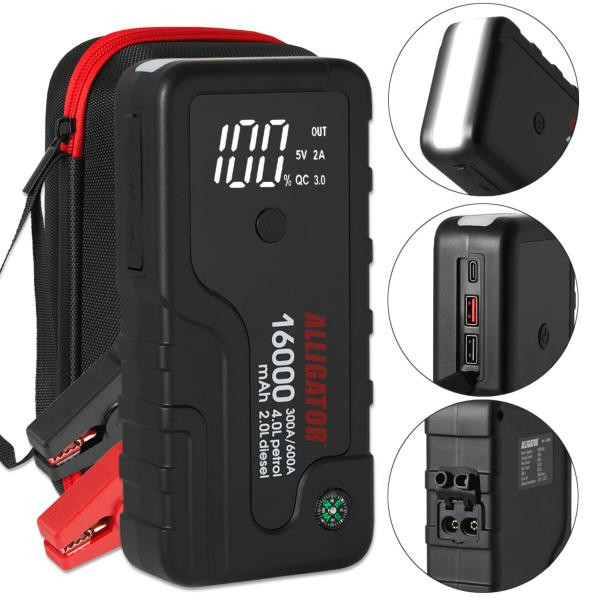Купити Пусковий пристрій Alligator Jump Starter 300A/600A 16000mAh