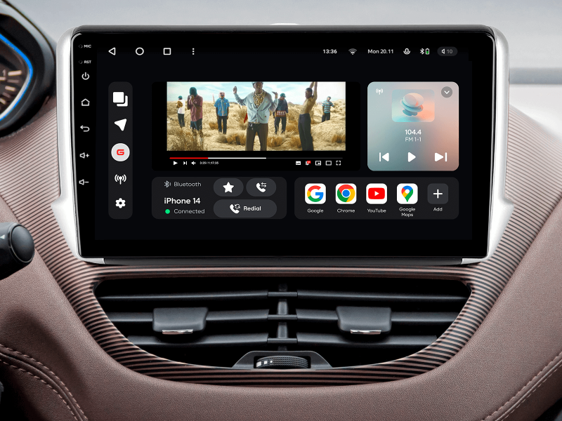 Buy Gazer T6010-A94F Multimedia System to Peugeot 2008 1 208 2013-2020