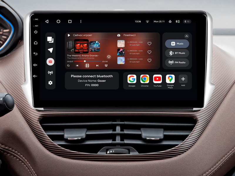 Buy Gazer T6010-A94F Multimedia System to Peugeot 2008 1 208 2013-2020