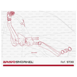 Buy Bravo Schnorkel for Toyota Hilux 126 Revo from 2016 89 mm BS-ST30