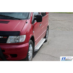 Купити Бокові пороги Allmond Grey (2 шт., алюм.) для Mercedes Vito W638 1996-2003 рр