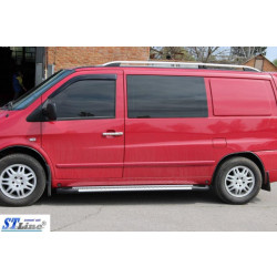 Купити Бокові пороги Allmond Grey (2 шт., алюм.) для Mercedes Vito W638 1996-2003 рр
