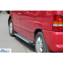 Купити Бокові пороги Allmond Grey (2 шт., алюм.) для Mercedes Vito W638 1996-2003 рр