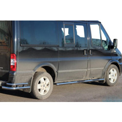 Купити Бічні труби BB002 (2 шт., нерж.) 70 мм, L1 (коротка) для Ford Transit 2000-2014 рр