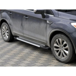 Купить Боковые пороги Allmond Grey (2 шт, алюм.) для Ford Kuga 2008-2013 гг