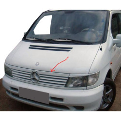Купить Полоска на решетку (пластик) Черный мат для Mercedes Vito W638 1996-2003 гг