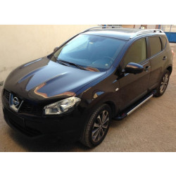 Купити Бокові пороги RedLine V1 (2 шт., Алюм.) коротка база для Nissan Qashqai 2010-2014рр