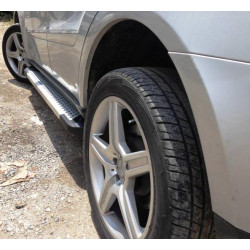 Купить Боковые пороги Allmond Grey (2 шт., алюм.) для Mercedes ML W164