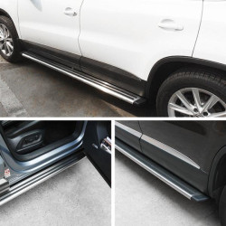 Купить Боковые пороги оригинал V1 (2 шт, алюм) для Volkswagen Tiguan 2007-2016 гг