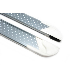 Купить Боковые пороги Allmond White (2 шт., алюминий) для Volkswagen Amarok 2010-2022 гг