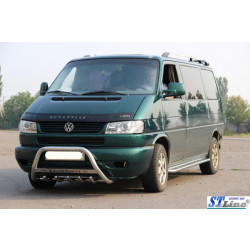 Купити Кенгурятник WT003 60мм (нерж) 50мм, з написом для Volkswagen T4 Transporter